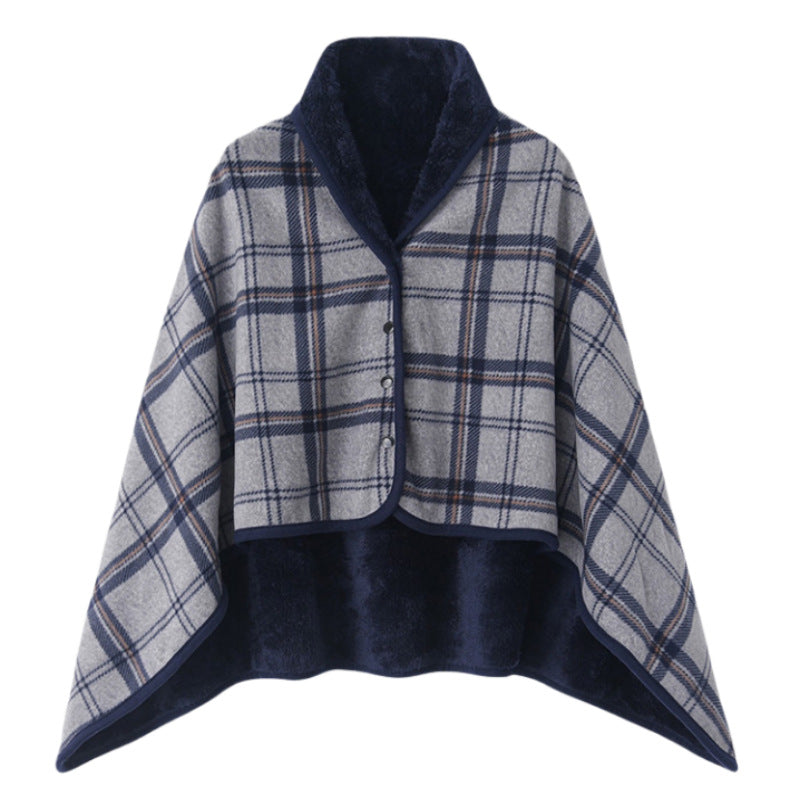 Women’s stylish hooded blanket with checkered pattern Bowlift