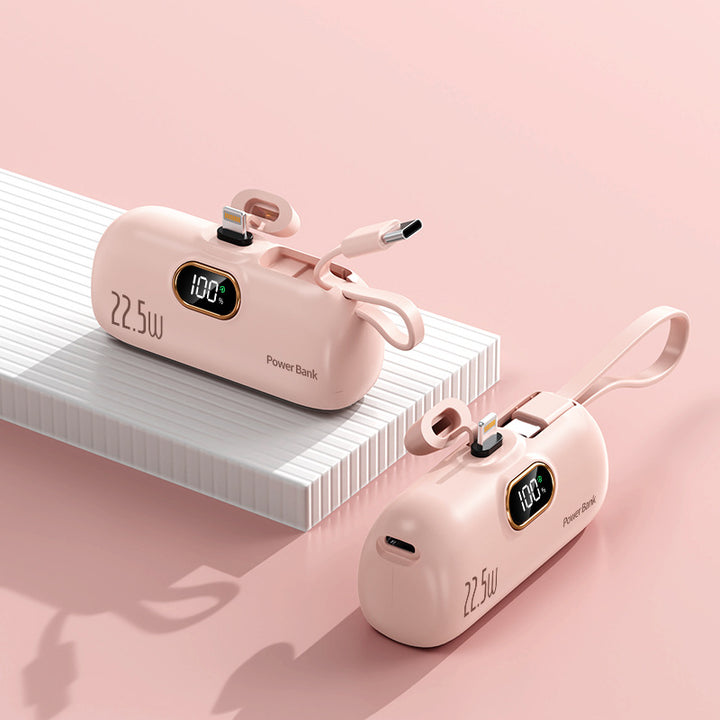Power bank with integrated charging cable Bowlift