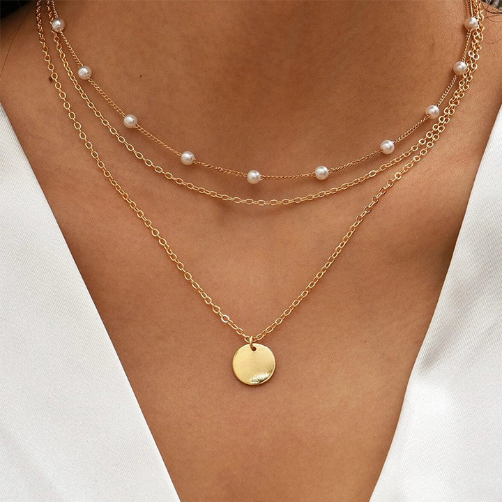 Layered Silver Chain Necklace Bowlift