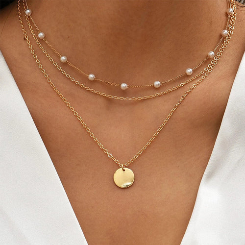 Layered Silver Chain Necklace Bowlift