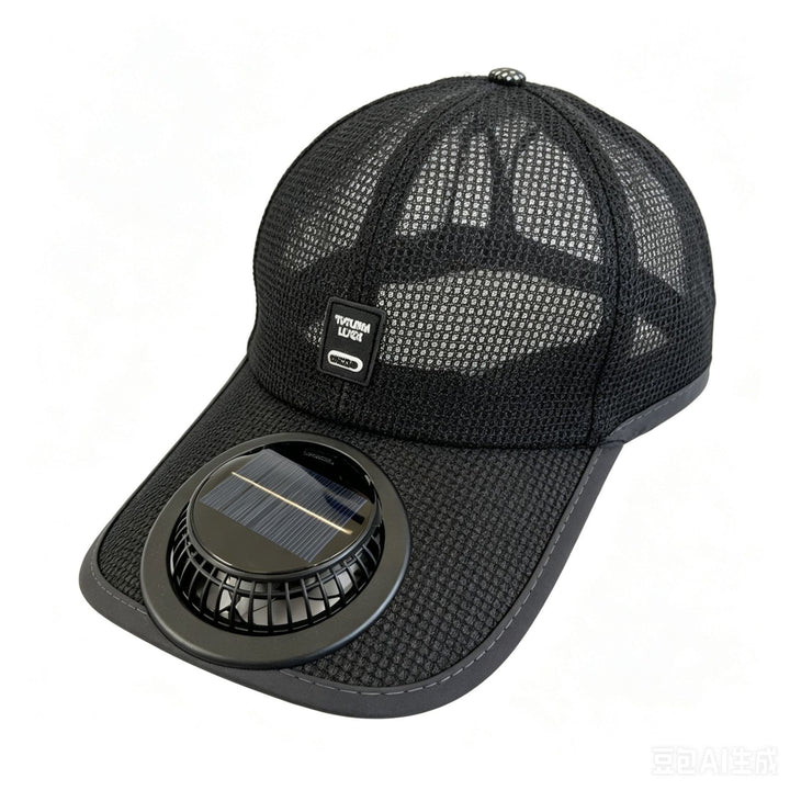 Sun protection cap with integrated solar fan Bowlift