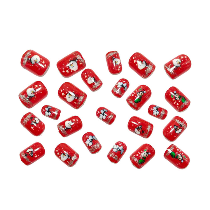 Acrylic nail set with festive Christmas designs Bowlift
