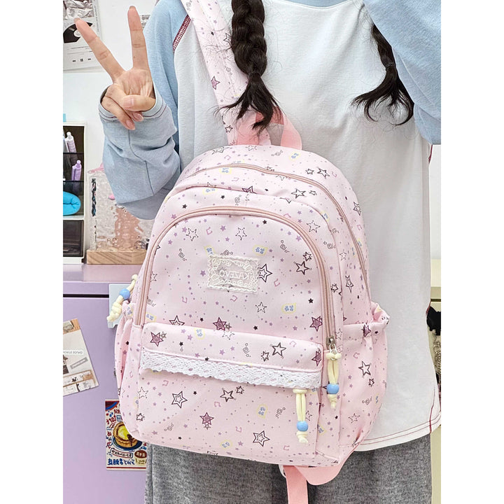 Cartoon-Themed Multi-Pocket Backpack Bowlift