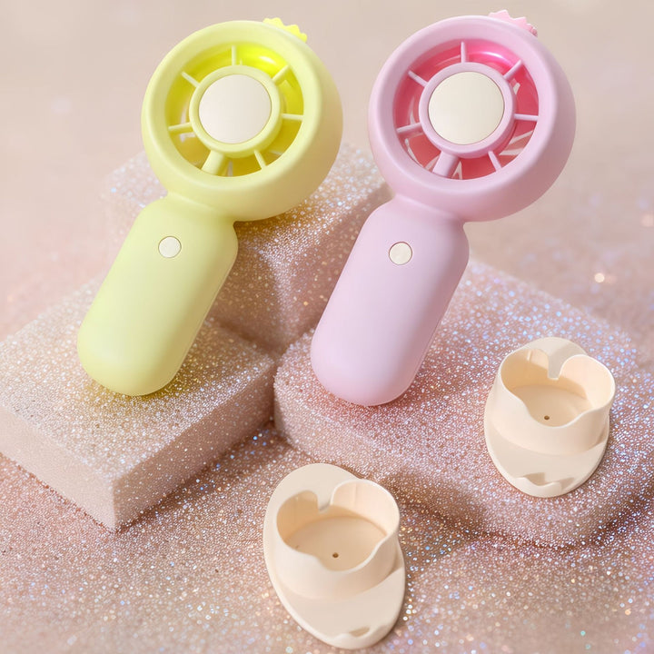 Portable Mini Fan with LED Lighting and USB Charging Function Bowlift