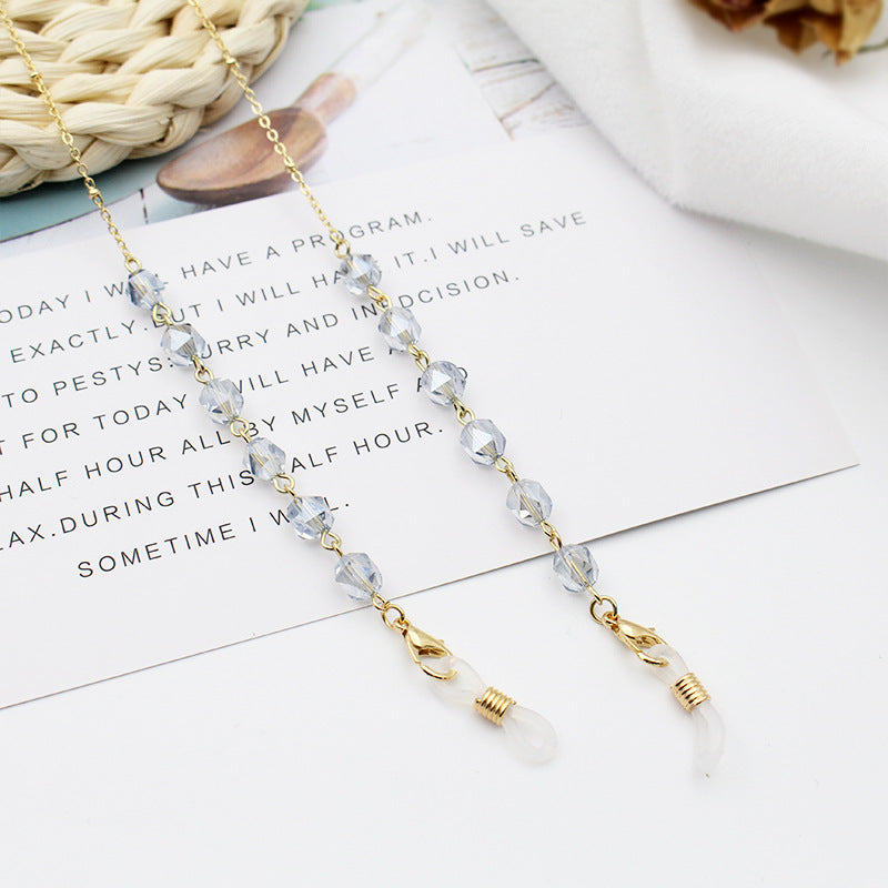 Crystal-Embellished Eyewear Chain Bowlift