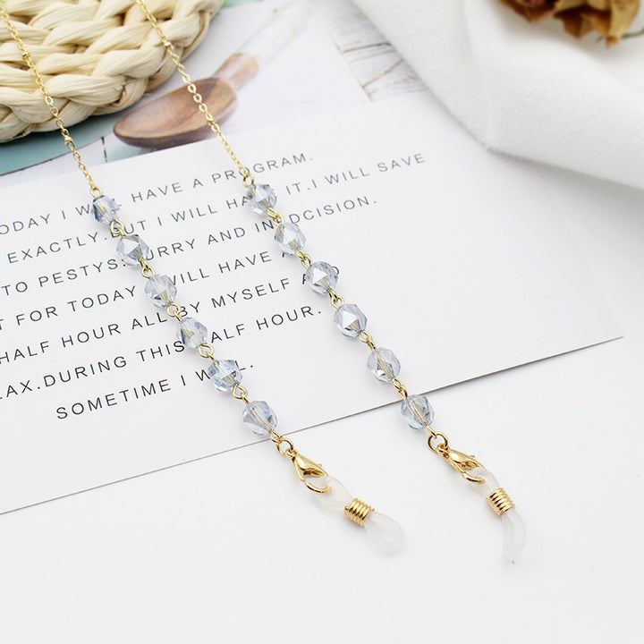 Crystal-Embellished Eyewear Chain Bowlift