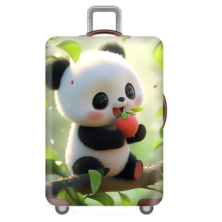 Unisex non-elastic suitcase cover for hard shell trolley with cute panda design, stretch protective cover with handle and wheel openings Bowlift