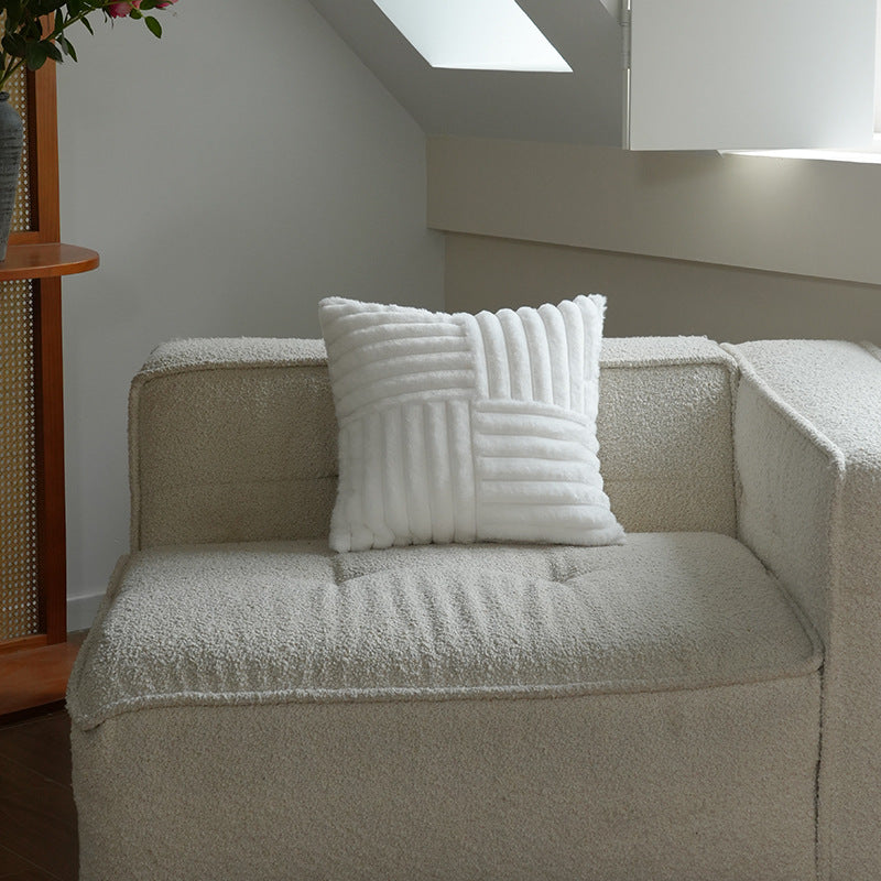 Textured Plush Decorative Cushion