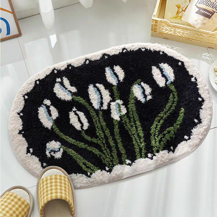 Floral Patterned Bath Mat Bowlift