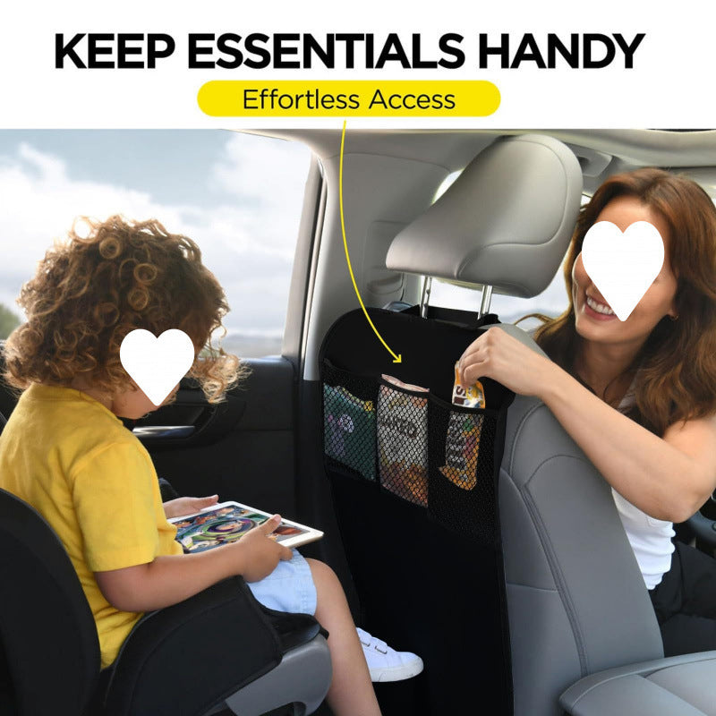 Heavy-duty waterproof backseat car seat protector with mesh storage pockets and anti-slip backing Bowlift
