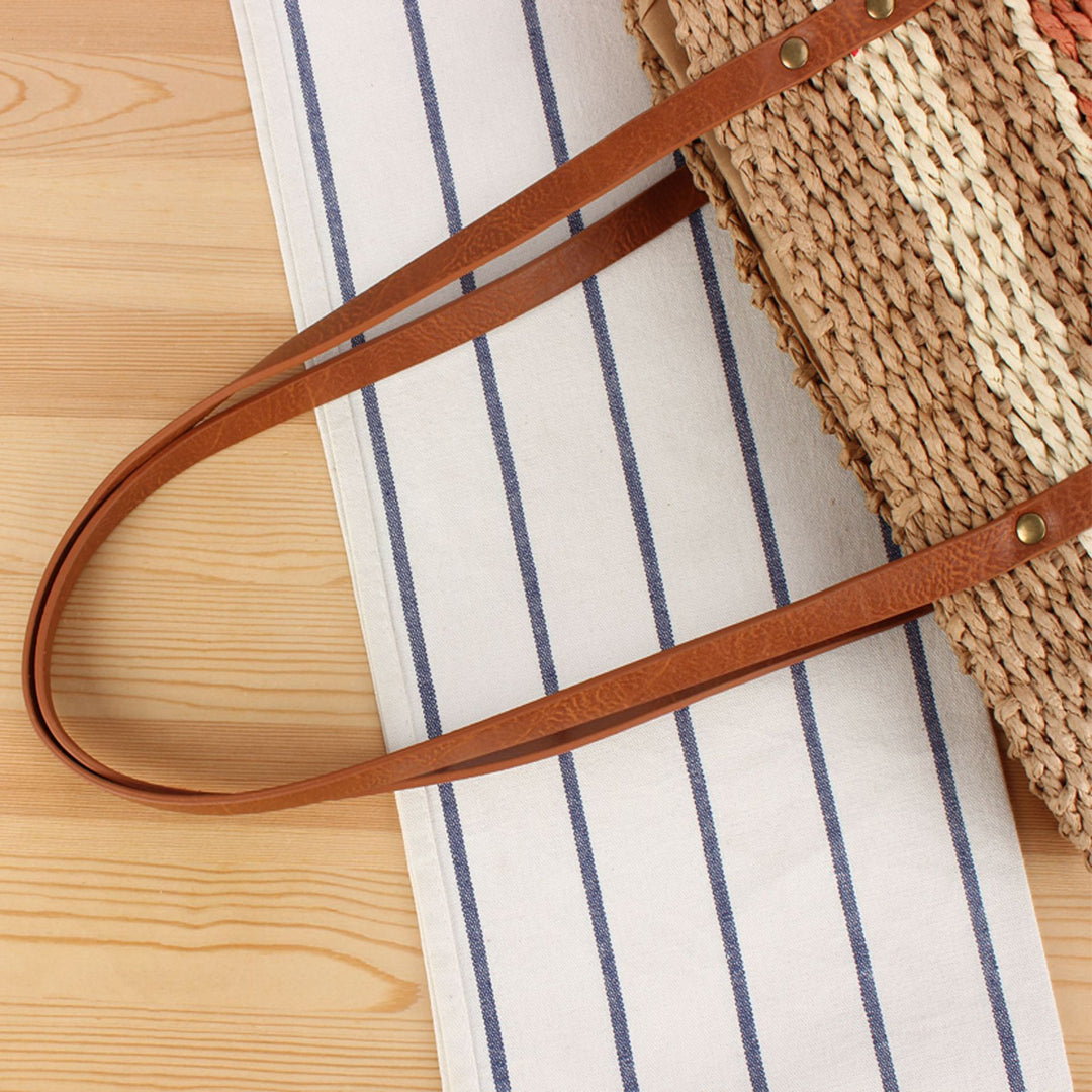 Braided shopping bag with high-quality leather handles Bowlift