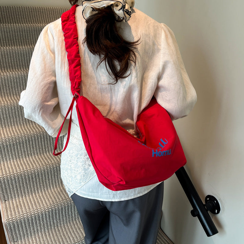 Modern Ruffled Canvas Tote Bag Bowlift