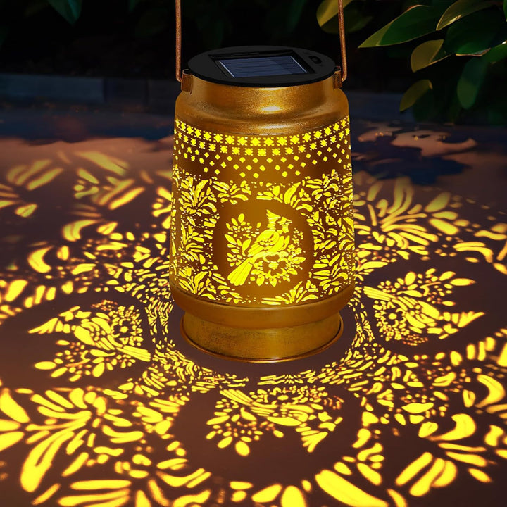 Intricate Metal Shadow Projection Table Lamp With Rechargeable LED Bowlift
