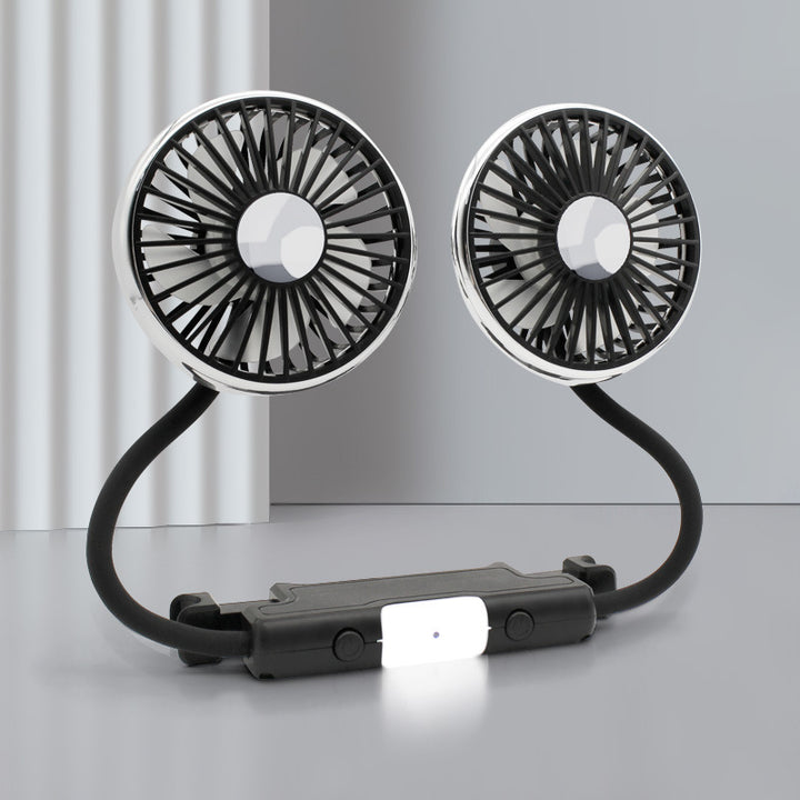 Dual-Head Adjustable Car Cooling Fan Bowlift