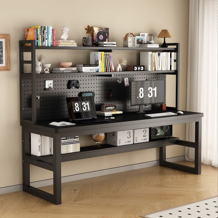 Multifunctional workspace with shelf Bowlift
