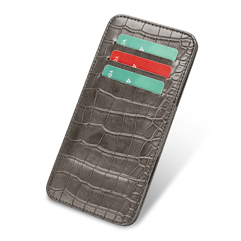 Sleek Crocodile-Embossed Leather Cardholder Bowlift