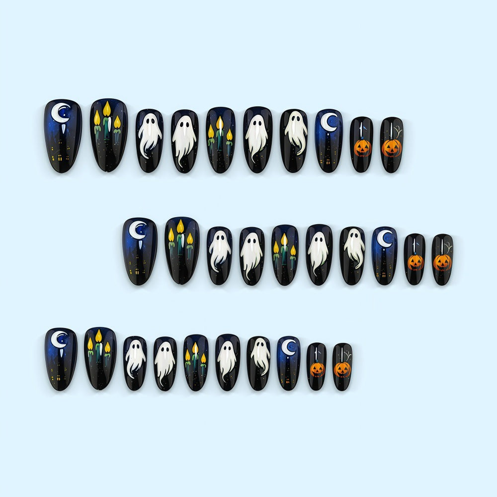 Artificial nails in festive Halloween design Bowlift
