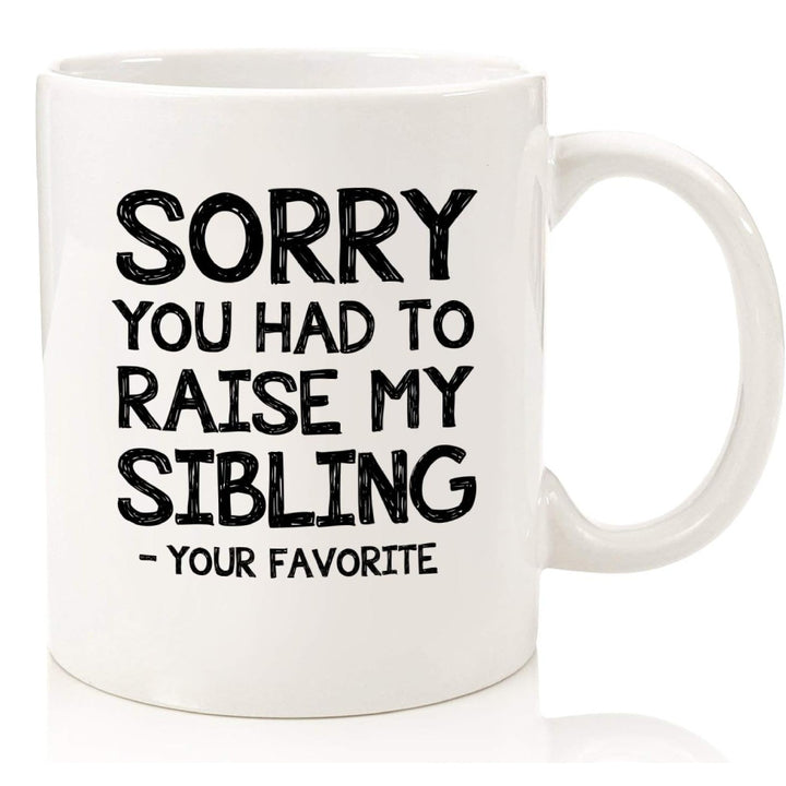 Large Dishwasher-Safe Stoneware Statement Coffee Mug With Oversized C-Handle And Humorous "Great Job Mom" Typographic Print