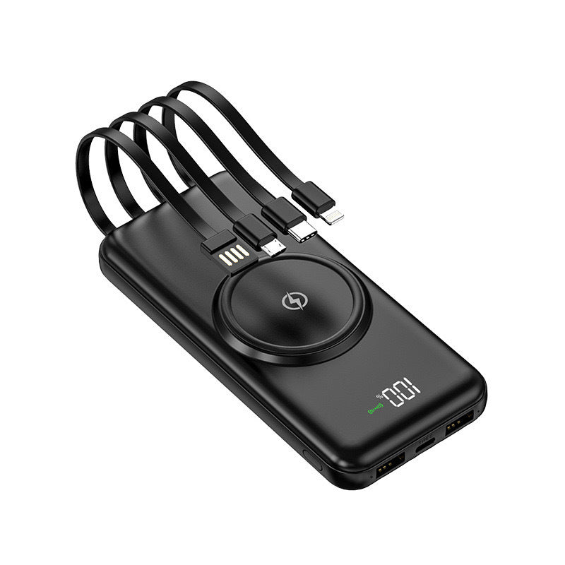 Portable power bank with integrated cables Bowlift