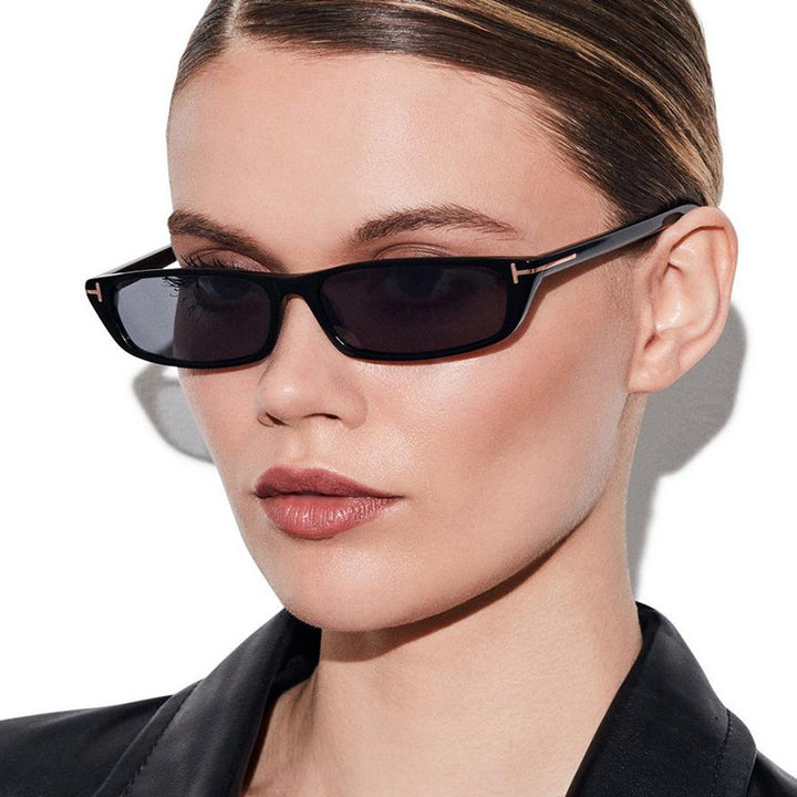 Women's fashionable sunglasses with narrow frame and brown lenses Bowlift