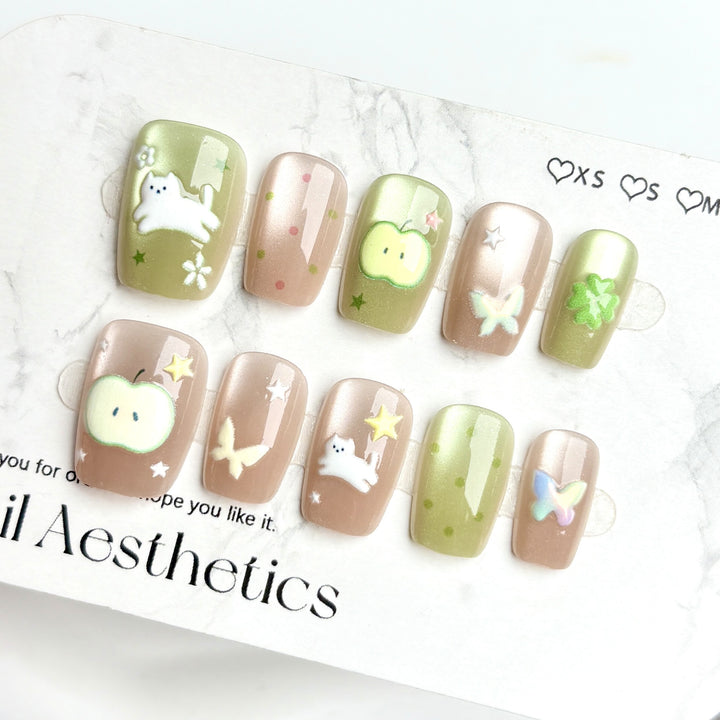 Playful Character-Themed Press-On Nails