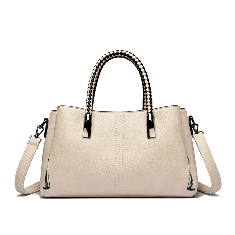 Elegant Braided Handle Handbag Bowlift