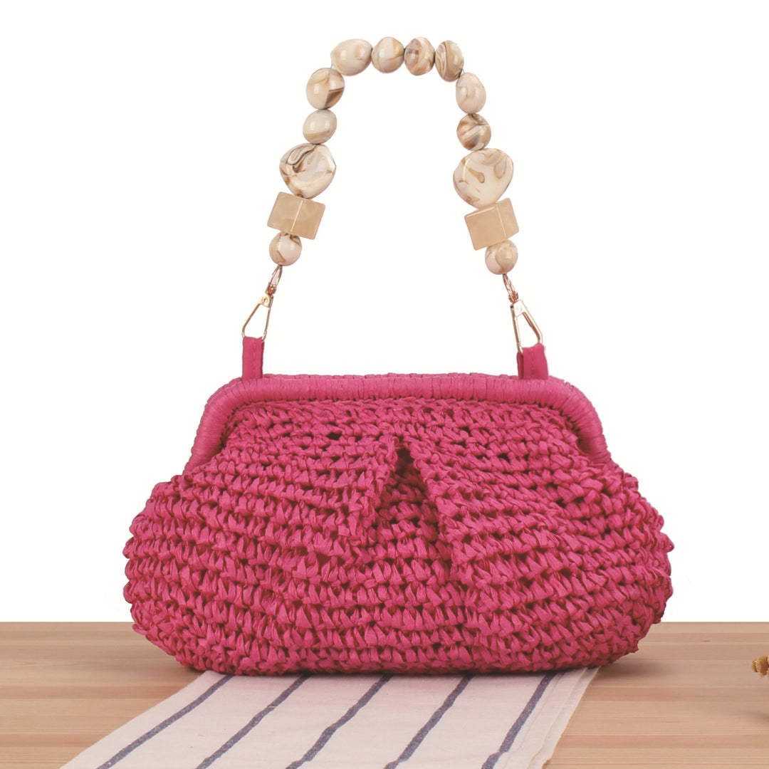 Handbag with Decorative Wooden Handles Bowlift