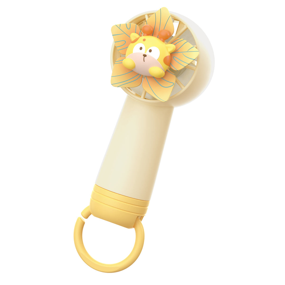 Unisex Portable Hand Fan with Cheerful Rabbit Design Bowlift