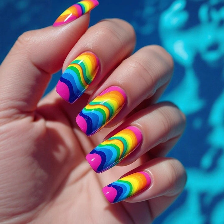 Artificial nails in elegant French tip design Bowlift