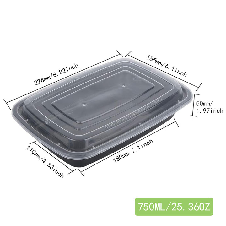 Microwave safe rectangular meal prep container with snap-lock lid and stackable base Bowlift