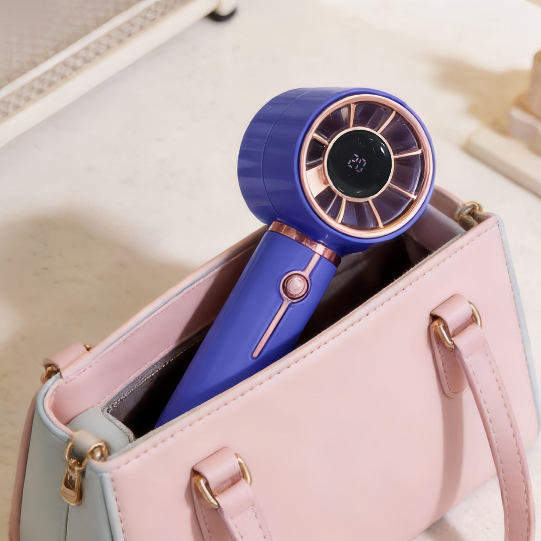 Portable Hand Fan with Digital Temperature Display and USB Charging Function Bowlift
