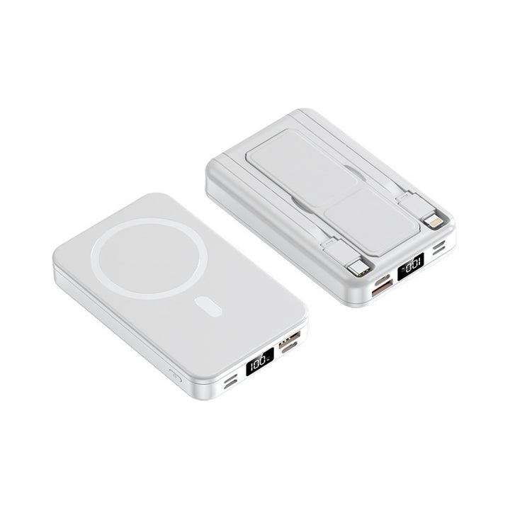 Magnetic portable charger with integrated cable Bowlift