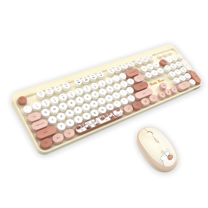 Cute Themed Wireless Keyboard and Mouse Set Bowlift