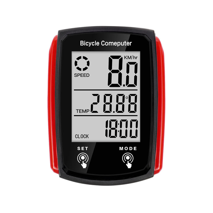 Multi-Function Bicycle Computer With Large Lcd Speedometer Temperature Clock