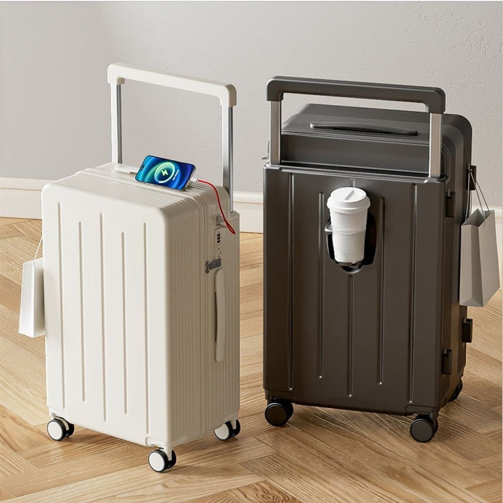 Hard-shell suitcase with integrated USB charging function Bowlift