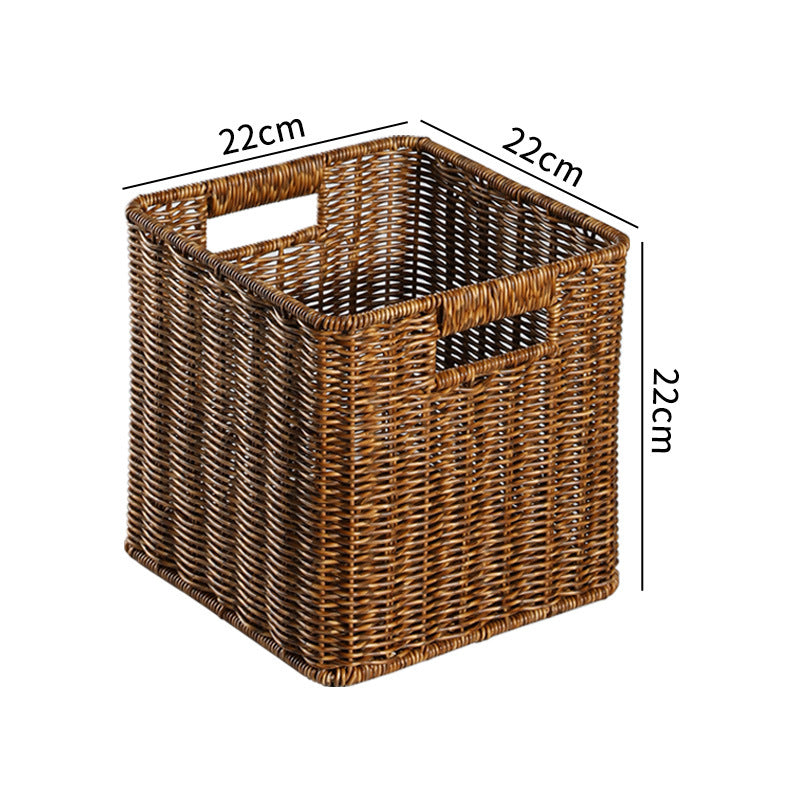 Handwoven Rustic Storage Cube Bowlift