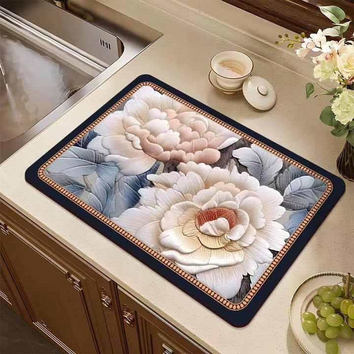 Floral Pattern Kitchen Mat Bowlift