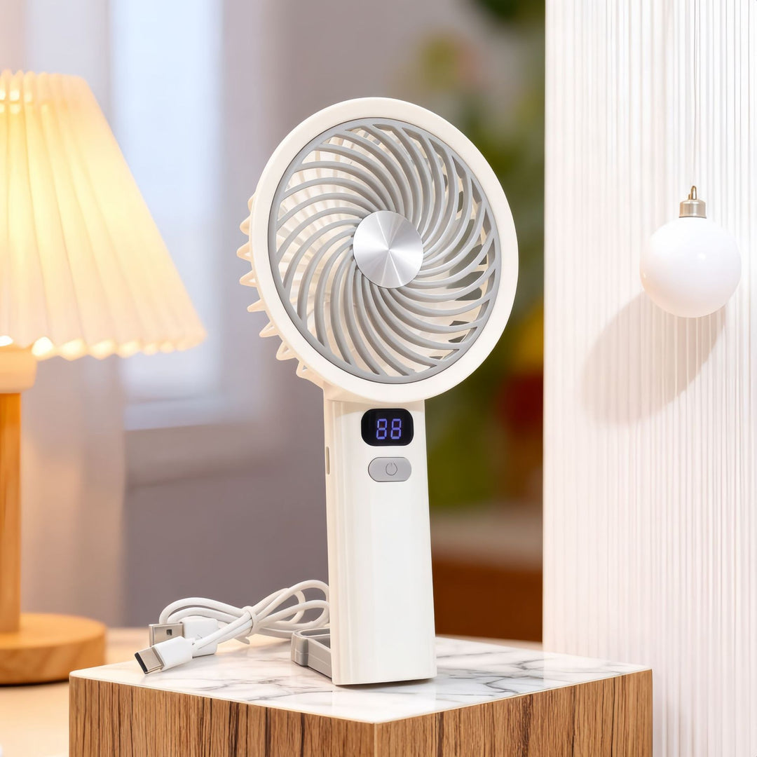 Women's portable table fan with LED display Bowlift