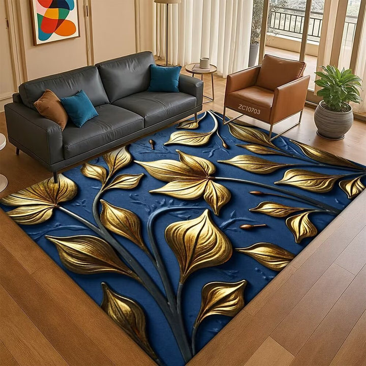 Leaf-Patterned Area Rug Bowlift