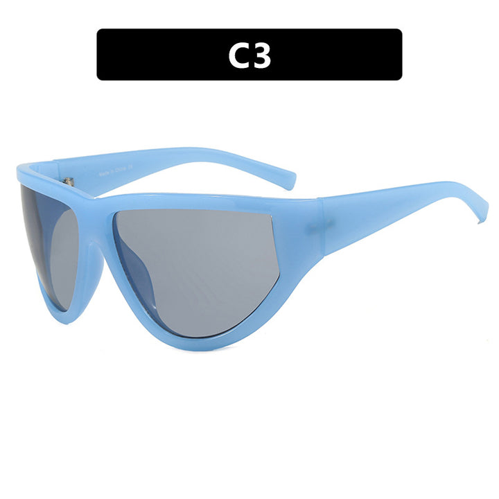 Women's futuristic sunglasses with sporty design and flexible lenses Bowlift