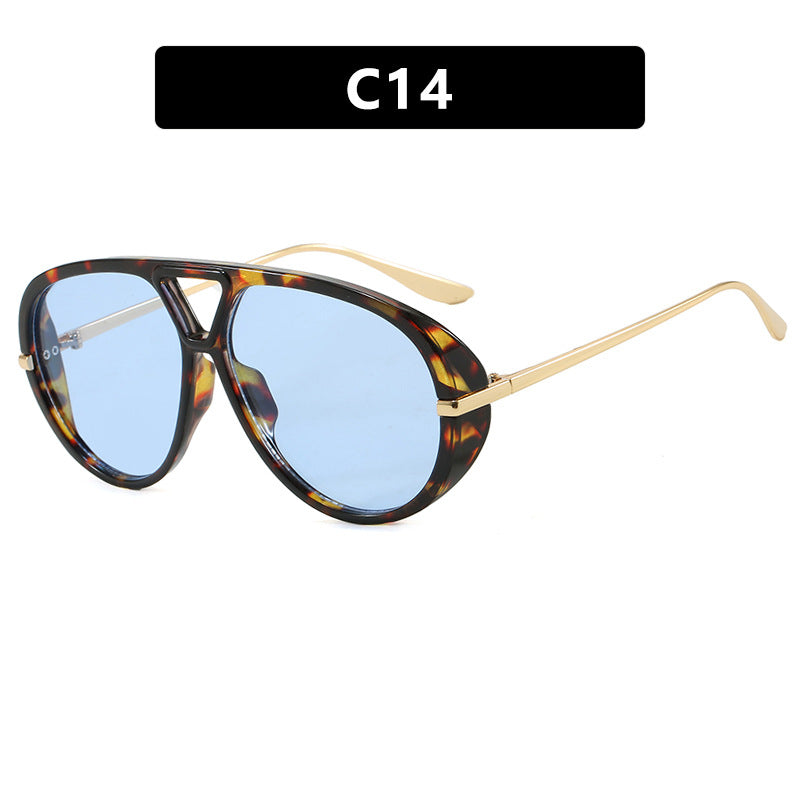 Women's oversized sunglasses with elegant plastic frame and mirrored lenses Bowlift