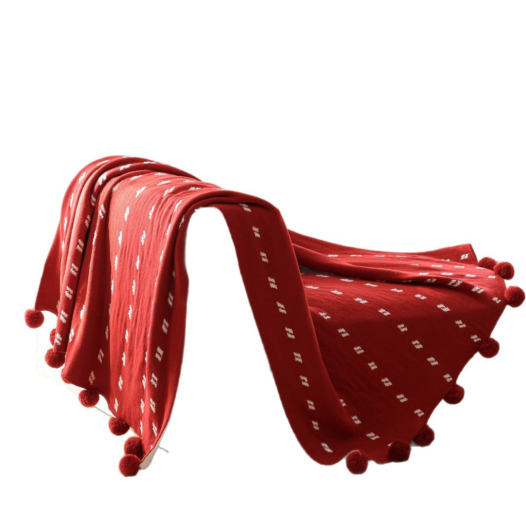 Decorative Pom-Pom Throw Blanket