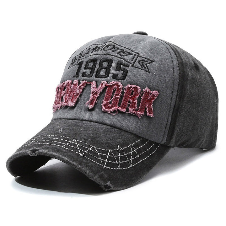 Men's Distressed Cotton Graphic Baseball Cap Bowlift