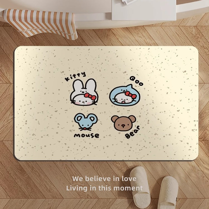 Cute Kitty-Themed Memory Foam Bath Mat Bowlift