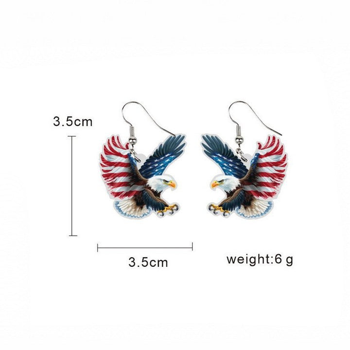 Women's handmade acrylic earrings can holder with patriotic flag motif and fish hook closure Bowlift
