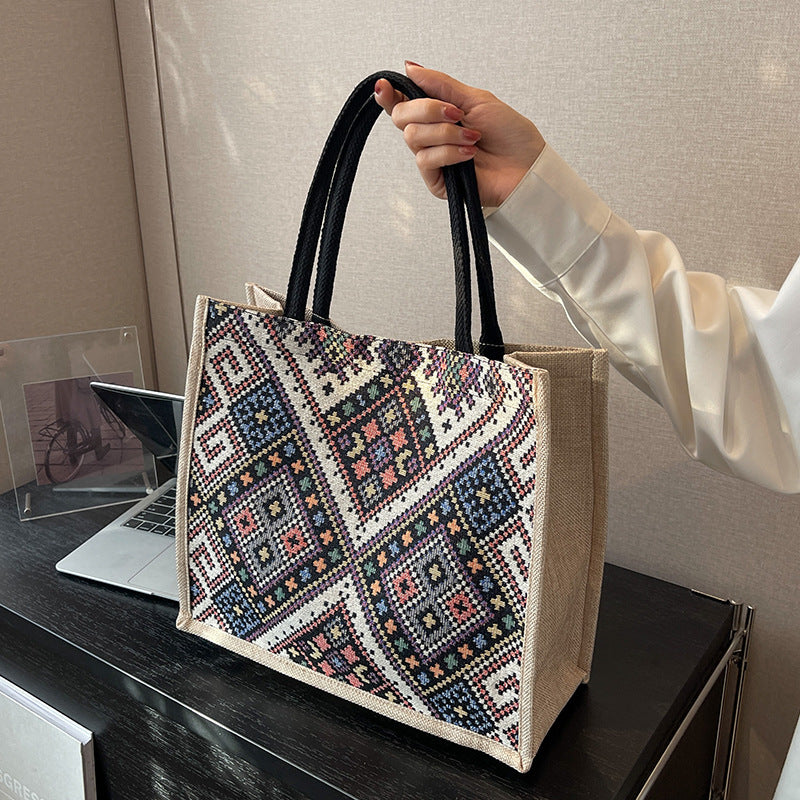 Artisan-Inspired Geometric Tote Bag