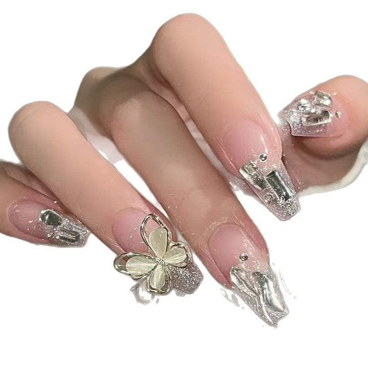 Floral and Butterfly Design Press-On Nails Bowlift