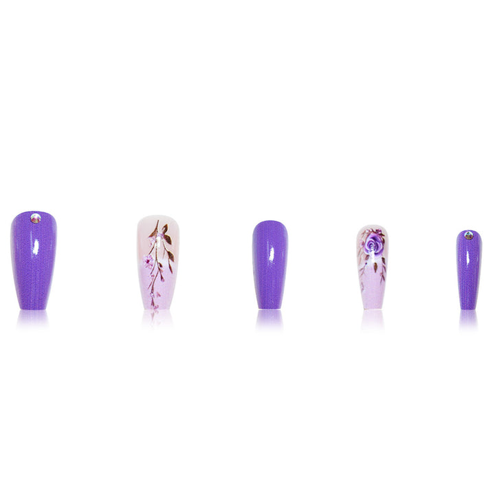 Elegant Floral 3D Press-On Nail Extensions Bowlift