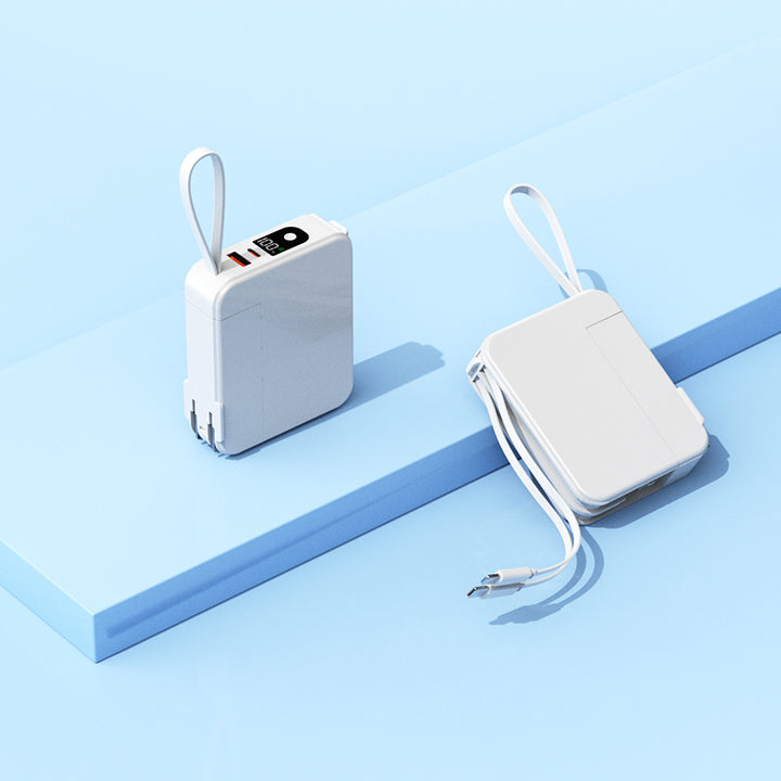 Compact travel charger with integrated USB-C port and digital display Bowlift