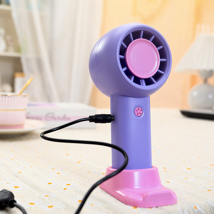 Women Portable Mini Hand Fan with USB Port Bowlift